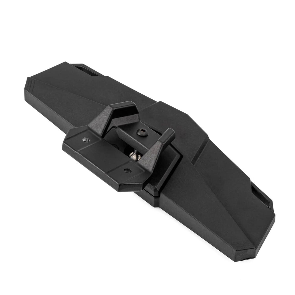 Black UTV center rear-view mirror with convex lens and mounting bracket