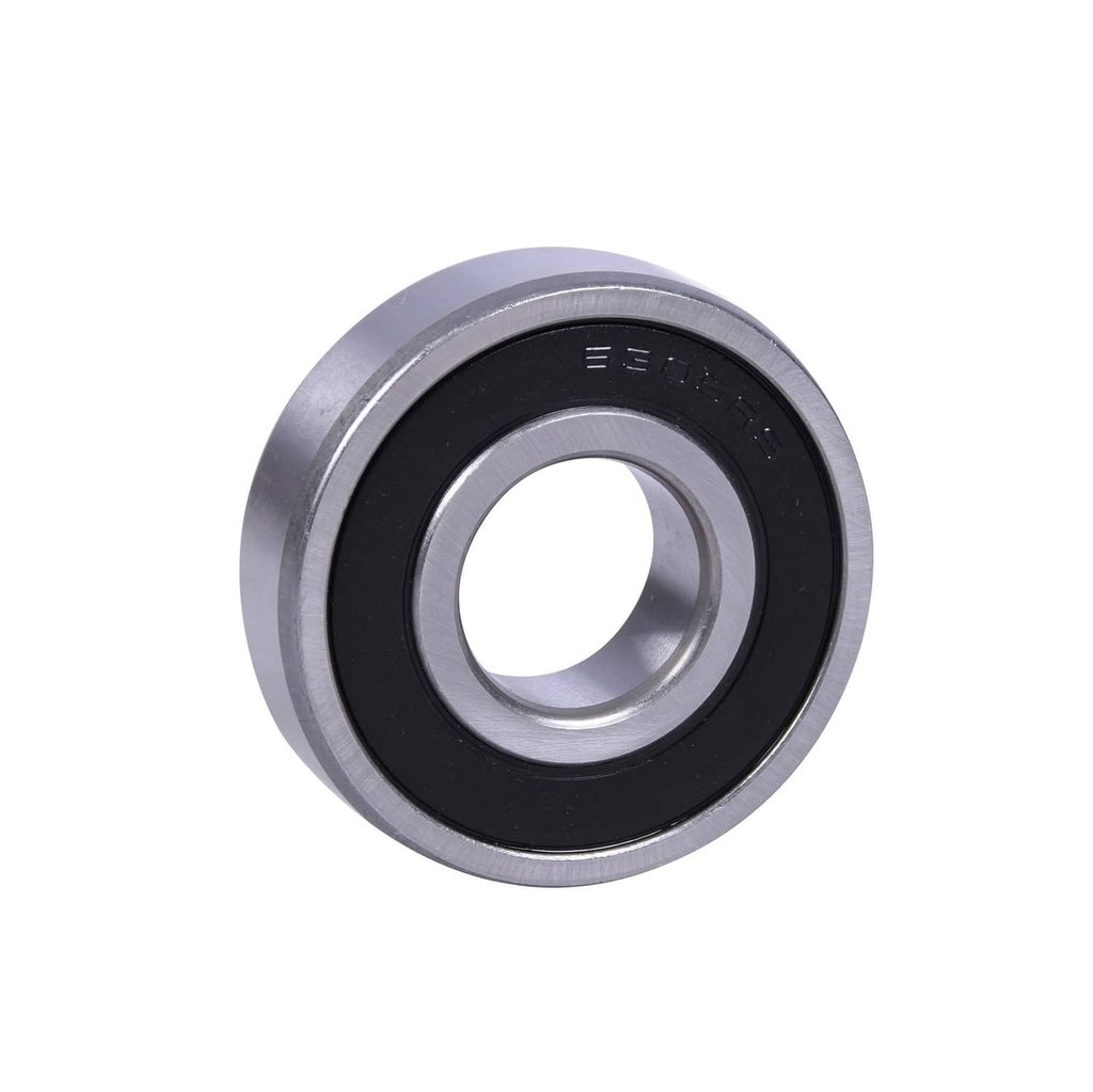Single deep groove ball bearing with black rubber seal and metal outer ring