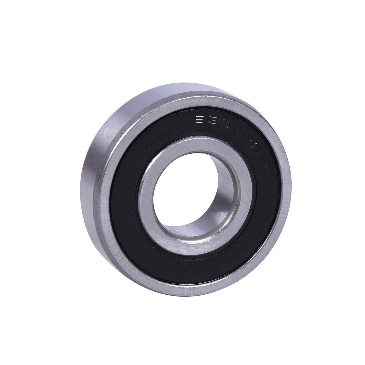 Single deep groove ball bearing with black rubber seal and metal outer ring