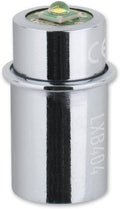LED upgrade module with chrome cylindrical housing and top LED circuit board
