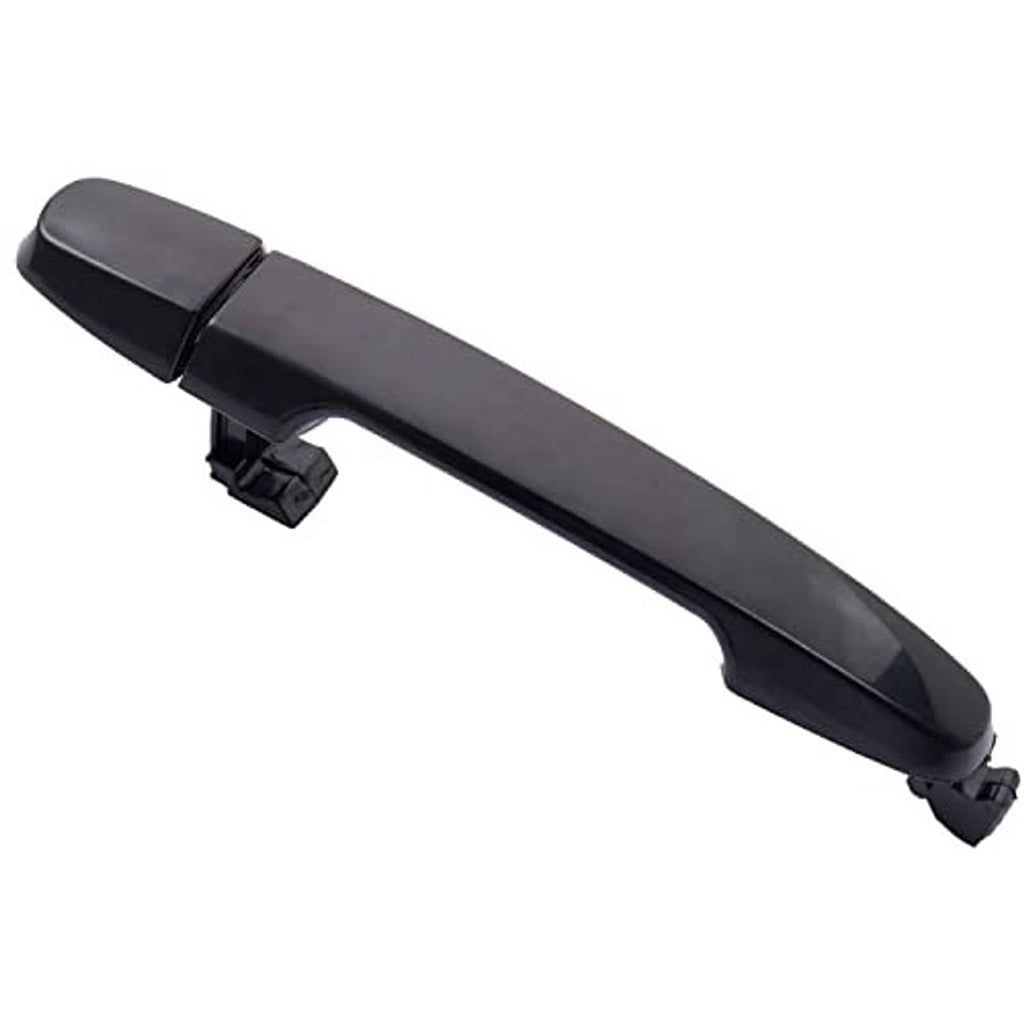 Rear exterior door handle, dark gray/black plastic with end cap and mounting tabs