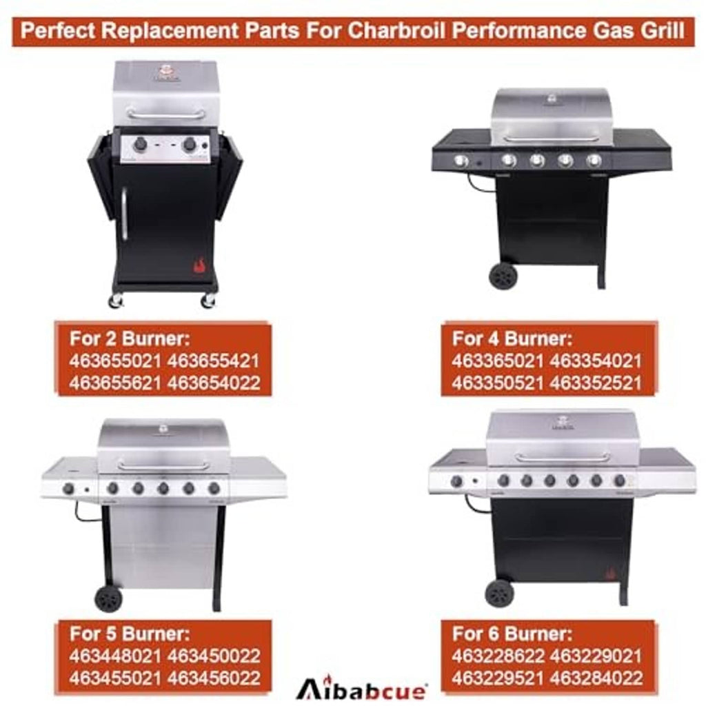 Stainless gas grill burner replacement kit with heat plate and igniter components