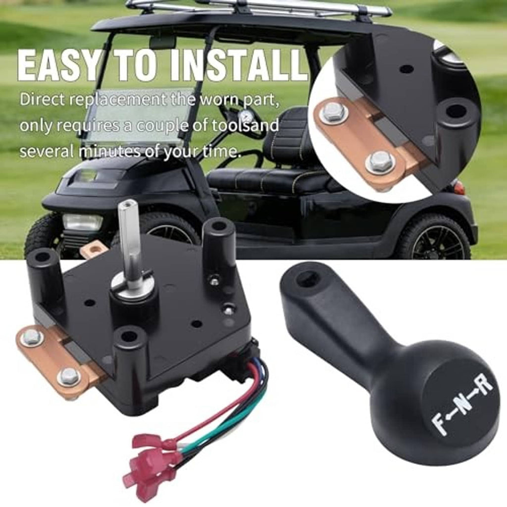 Black switch assembly with shift handle and multi-wire connector, installation ready.