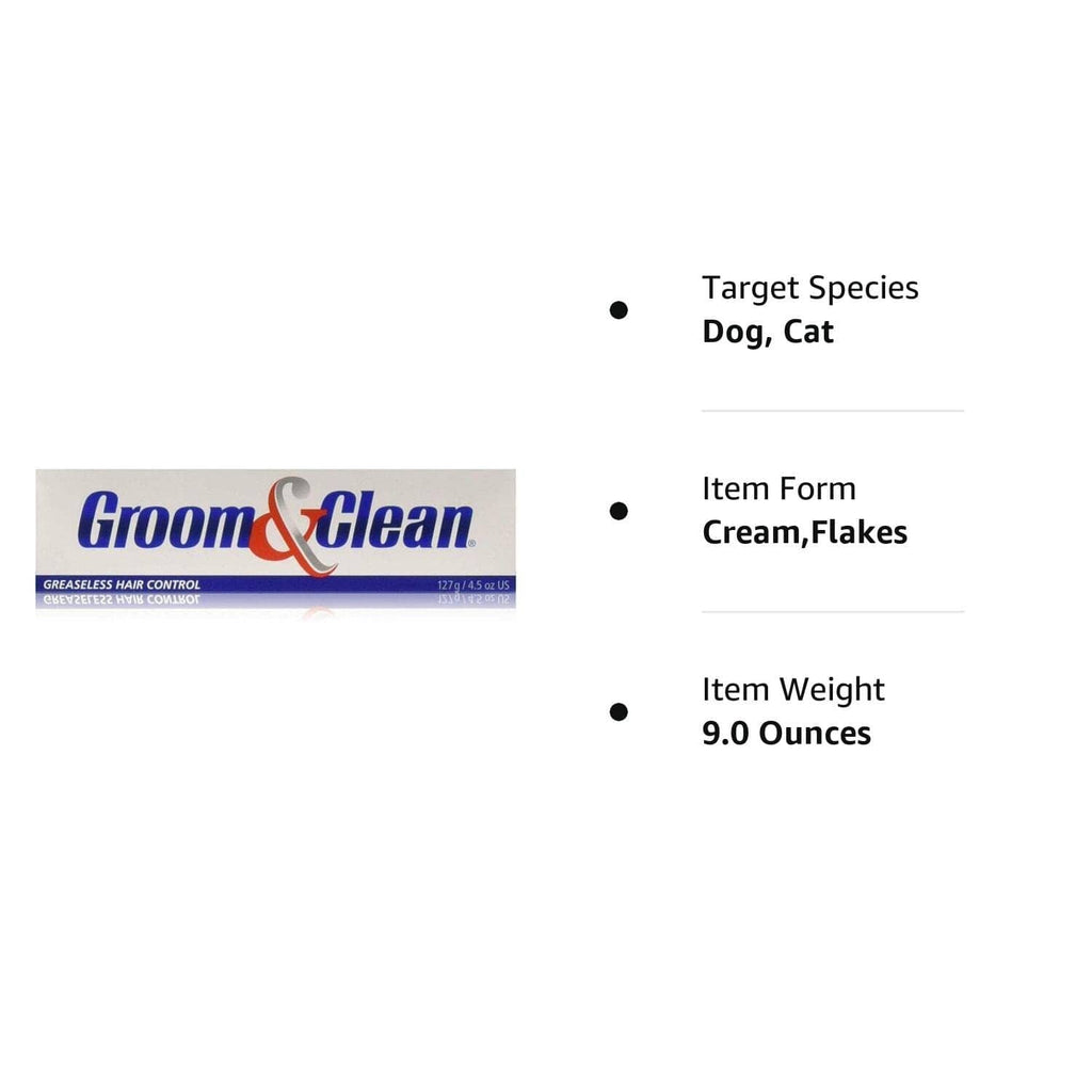 Groom&Clean Greaseless Hair Control box with cream flake and 9 oz info