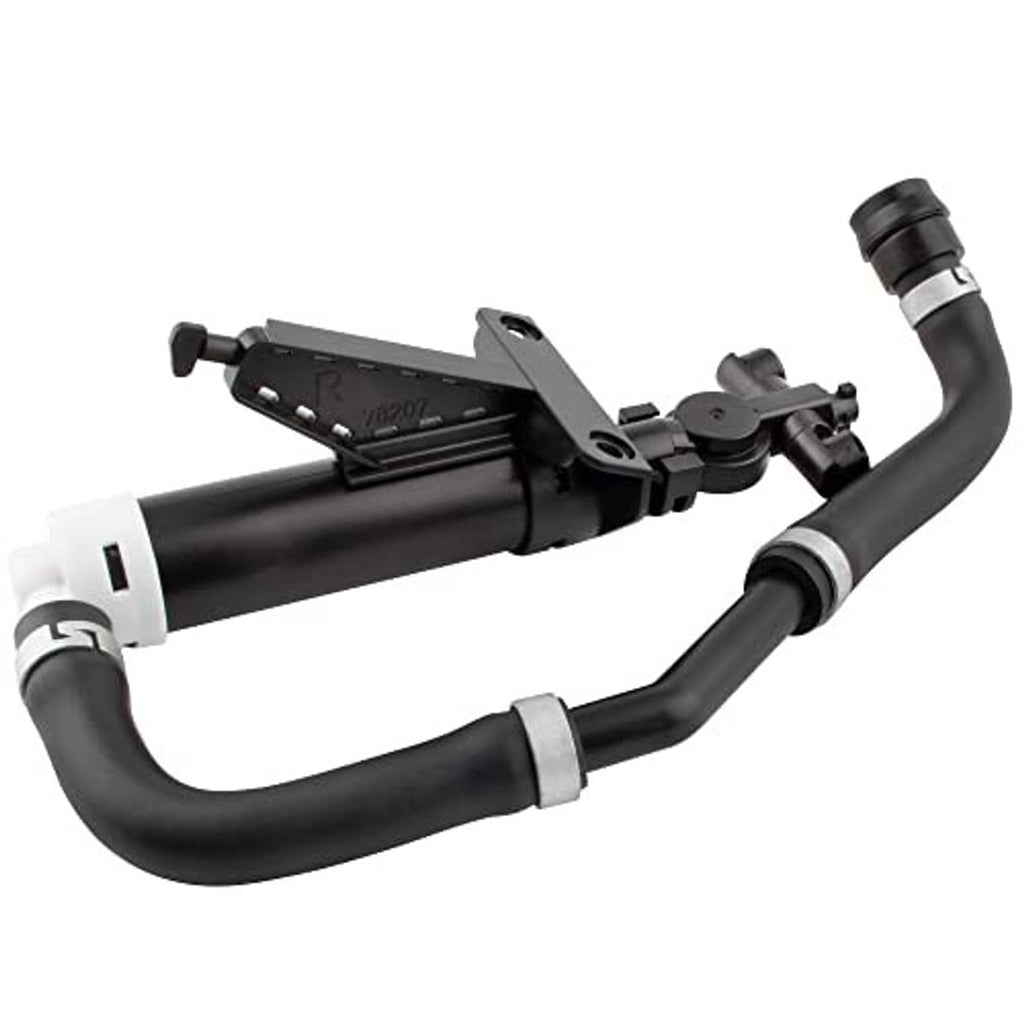 Headlight washer nozzle jet sprayer hose assembly with valve and clips, black