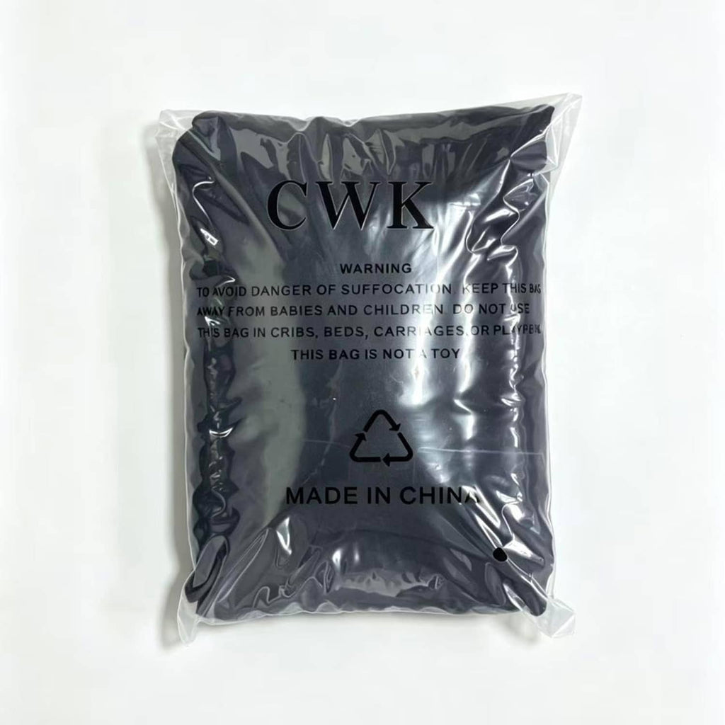 Black rectangular table cover packed in sealed plastic bag
