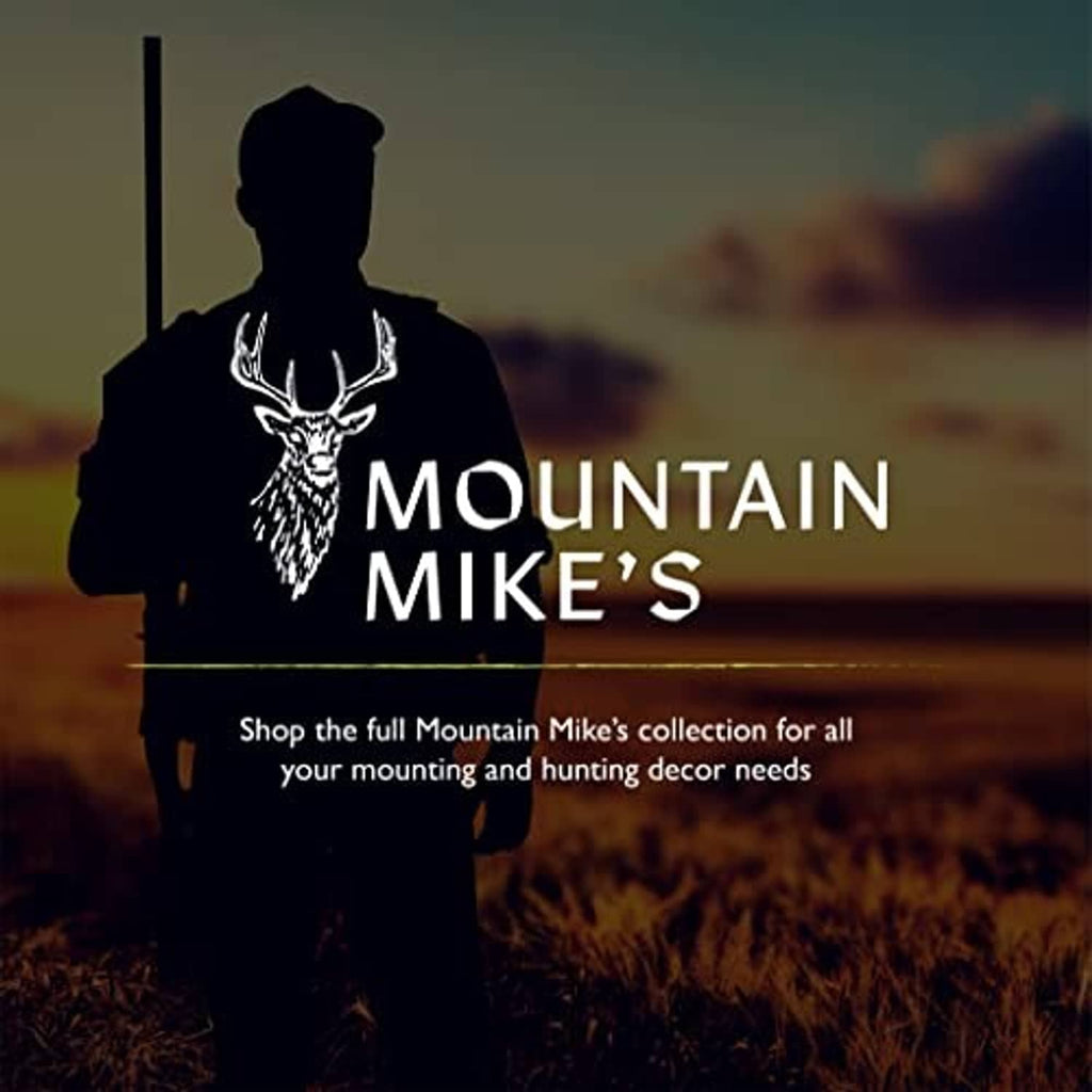 Mountain Mike's promotional banner for deer mounting and hunting decor collection