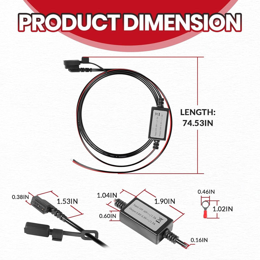 Motorcycle power cable kit with controller module and bundled wiring length measurement