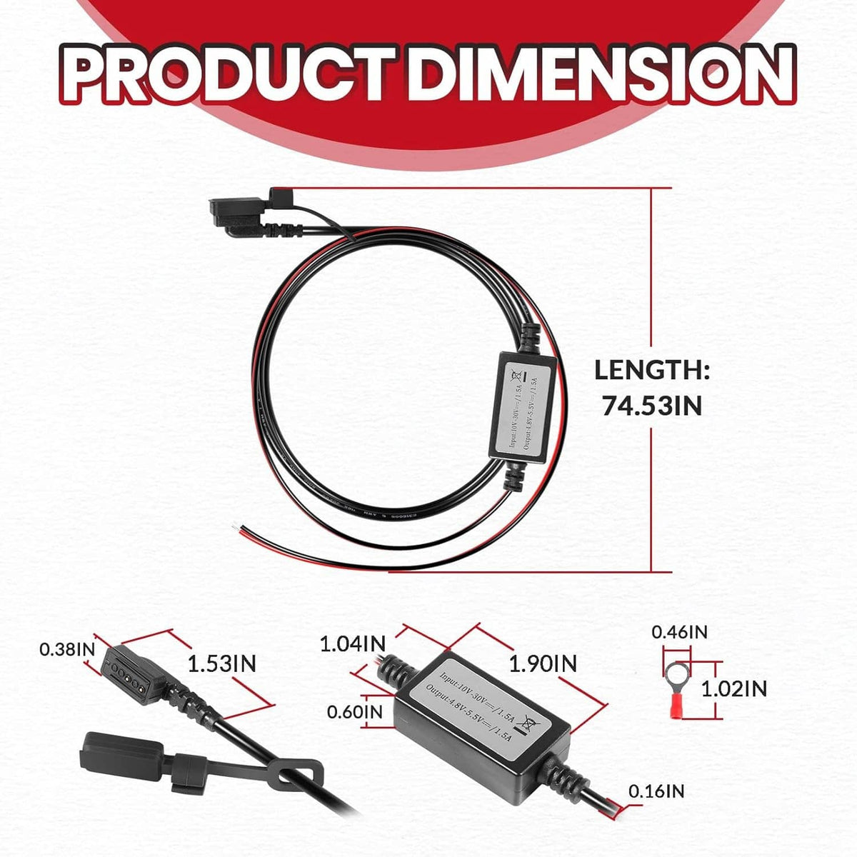 Motorcycle power cable kit with controller module and bundled wiring length measurement