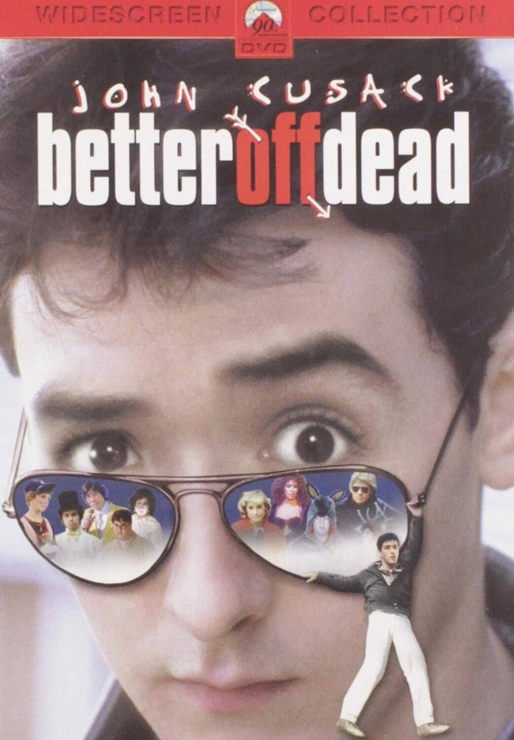 Better Off Dead DVD cover with title text and close-up actor wearing sunglasses