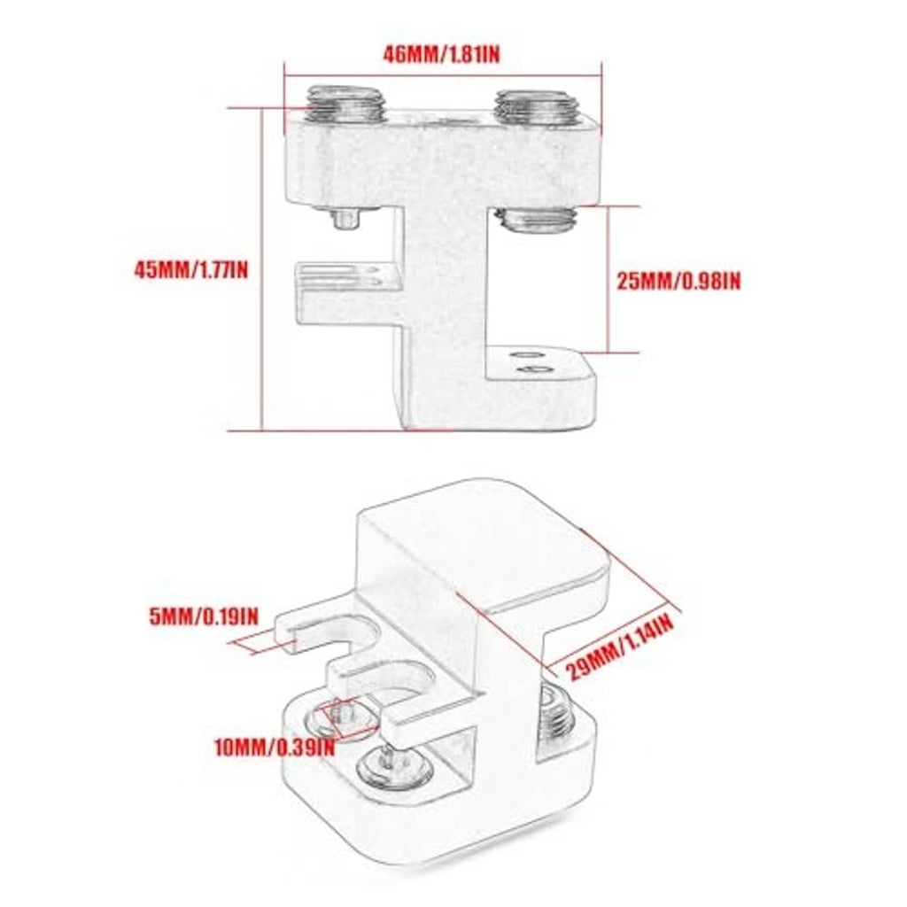 Chain press tool dimensions diagram with millimeter measurements
