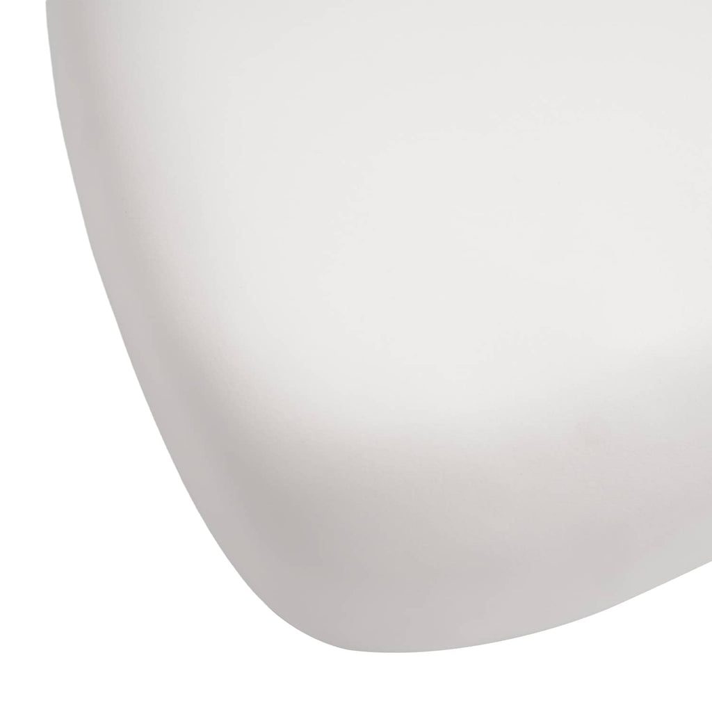 White seat backrest cover with smooth curved cushion shape