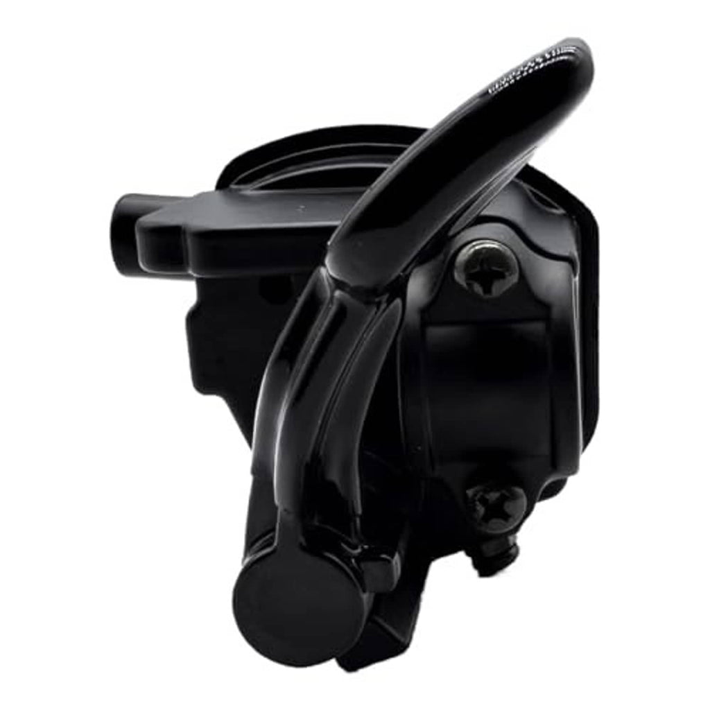 Thumb throttle control lever assembly, black front-side view with thumb lever