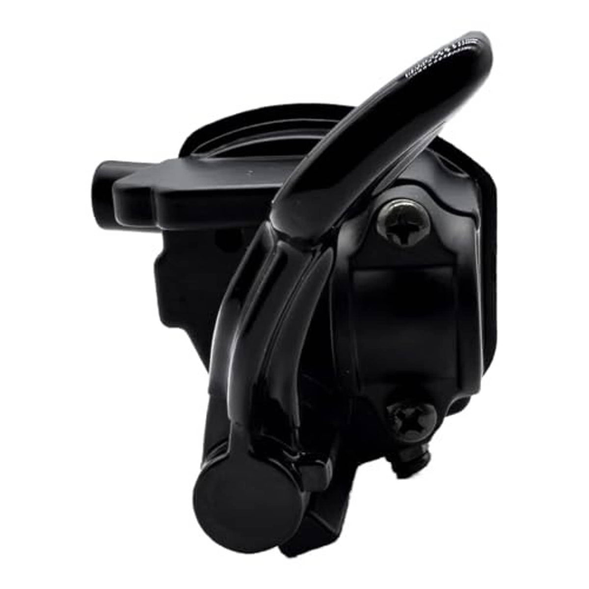 Thumb throttle control lever assembly, black front-side view with thumb lever
