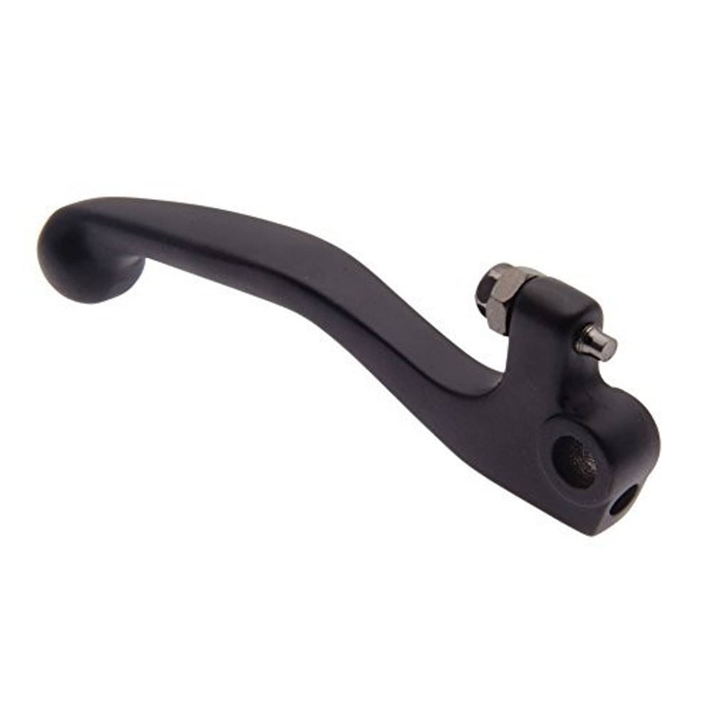 Black brake lever with pivot end, visible mounting holes, and hand grip