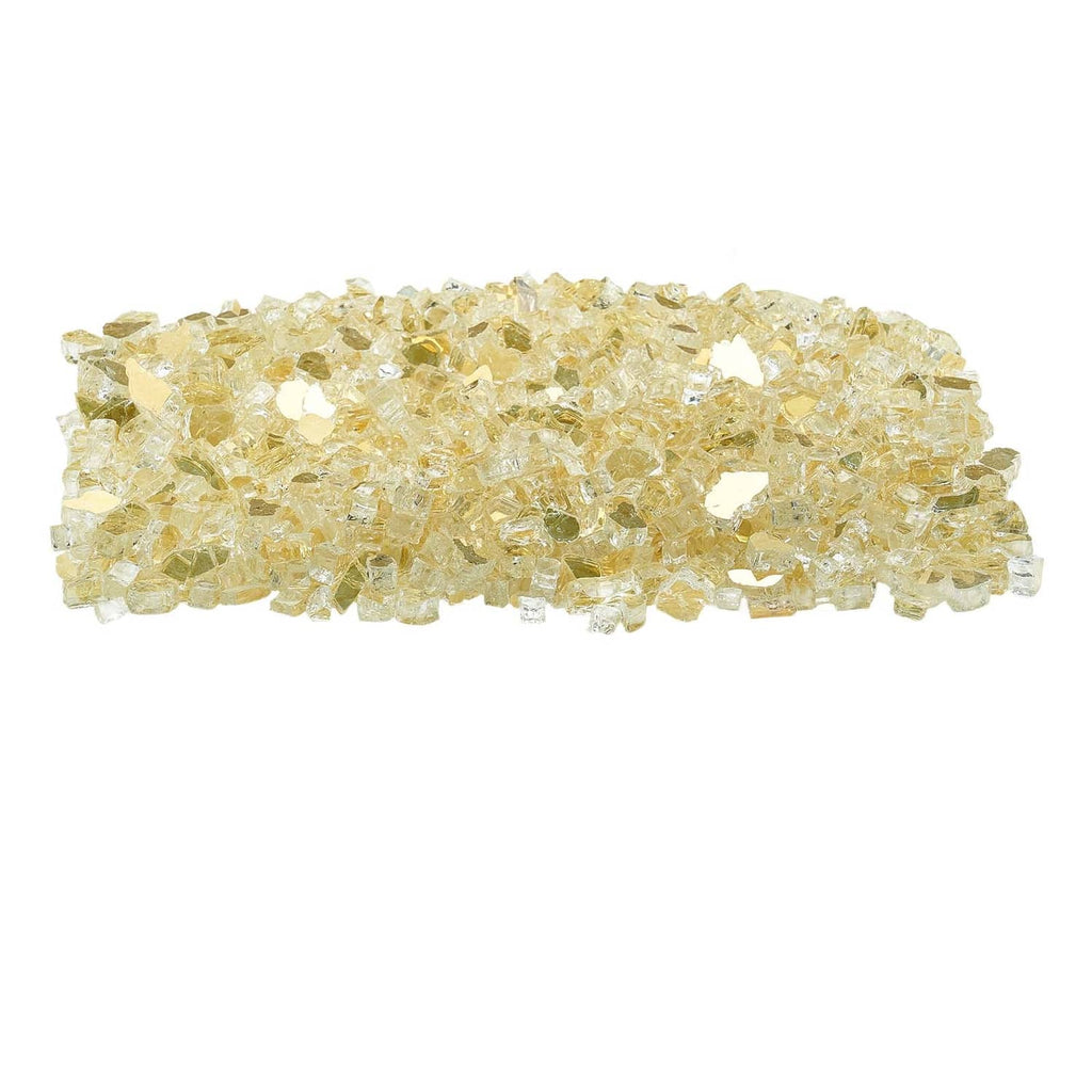 Uimoso gold 1/2-inch crushed glass rocks for fire pits and fireplaces