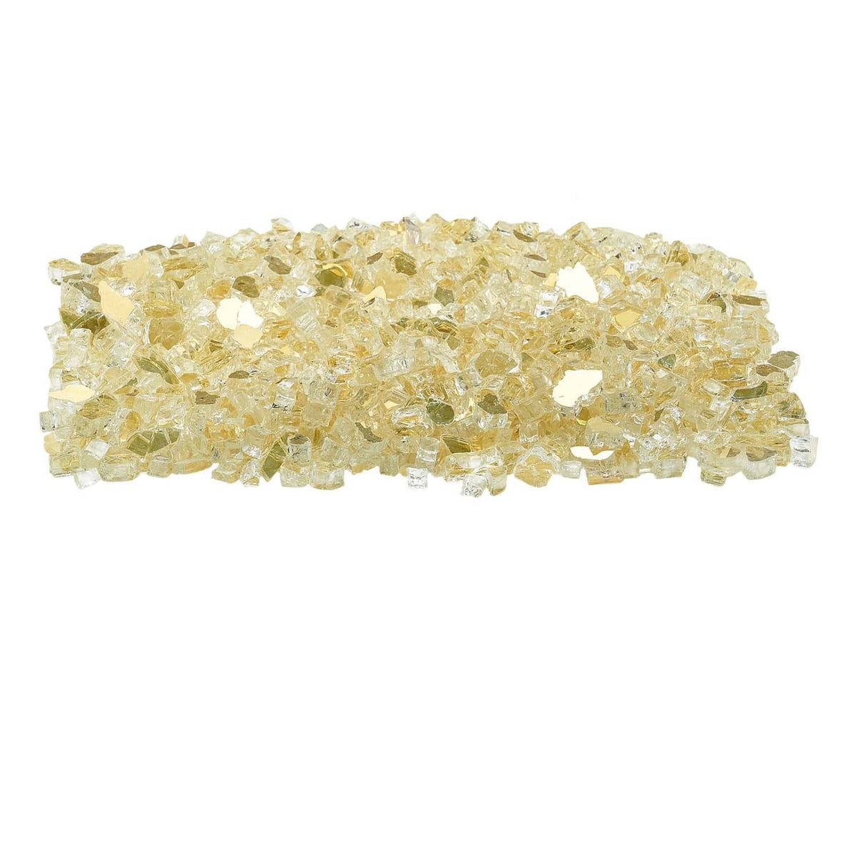 Uimoso gold 1/2-inch crushed glass rocks for fire pits and fireplaces