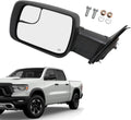 Left driver side heated signal mirror with black housing and clear glass, includes mounting parts