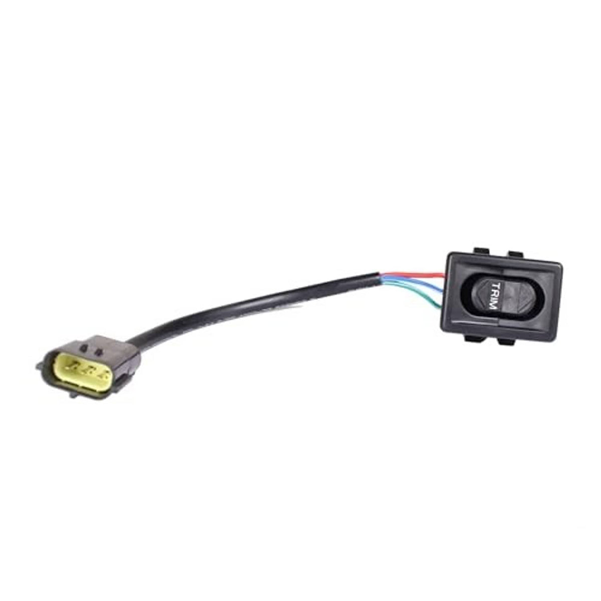 Black cable with rectangular connector and multicolor wire leads