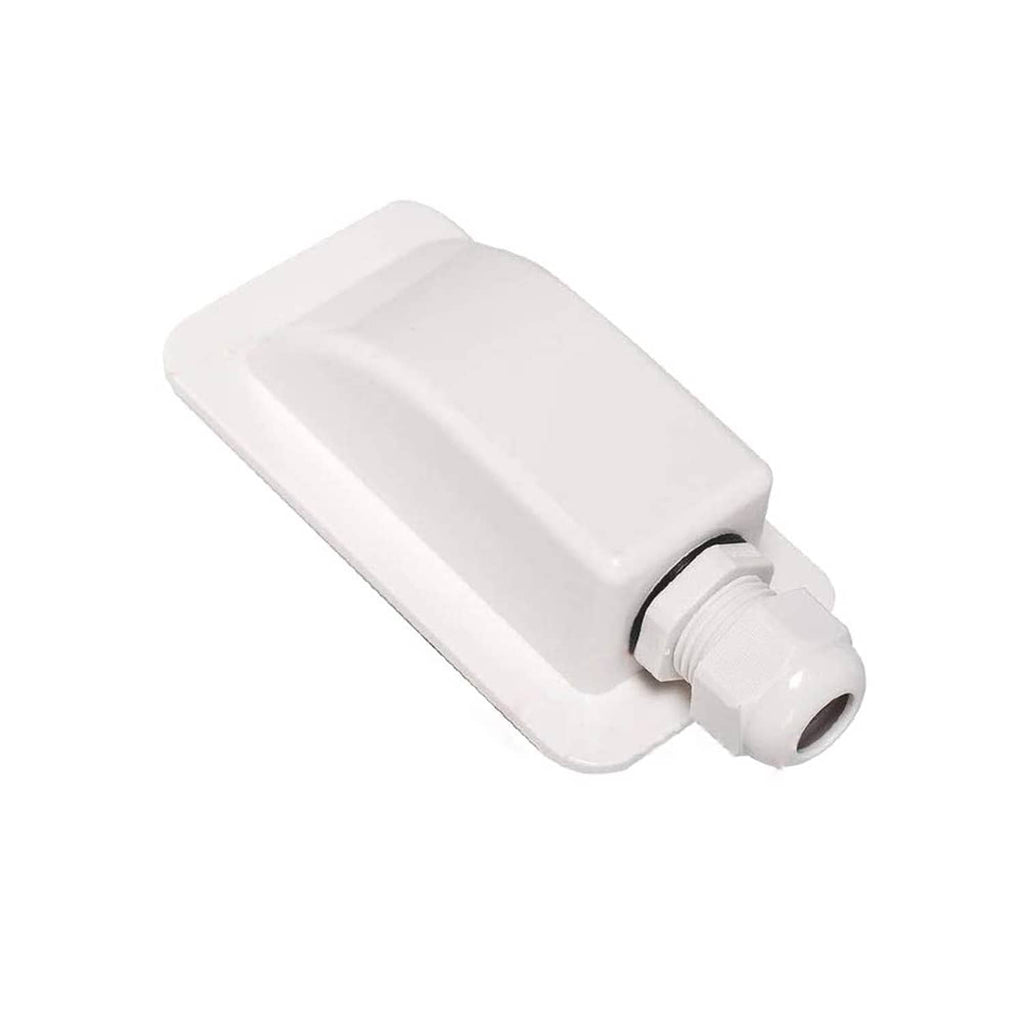 White solar roof cable entry gland box with screw-in cable fitting