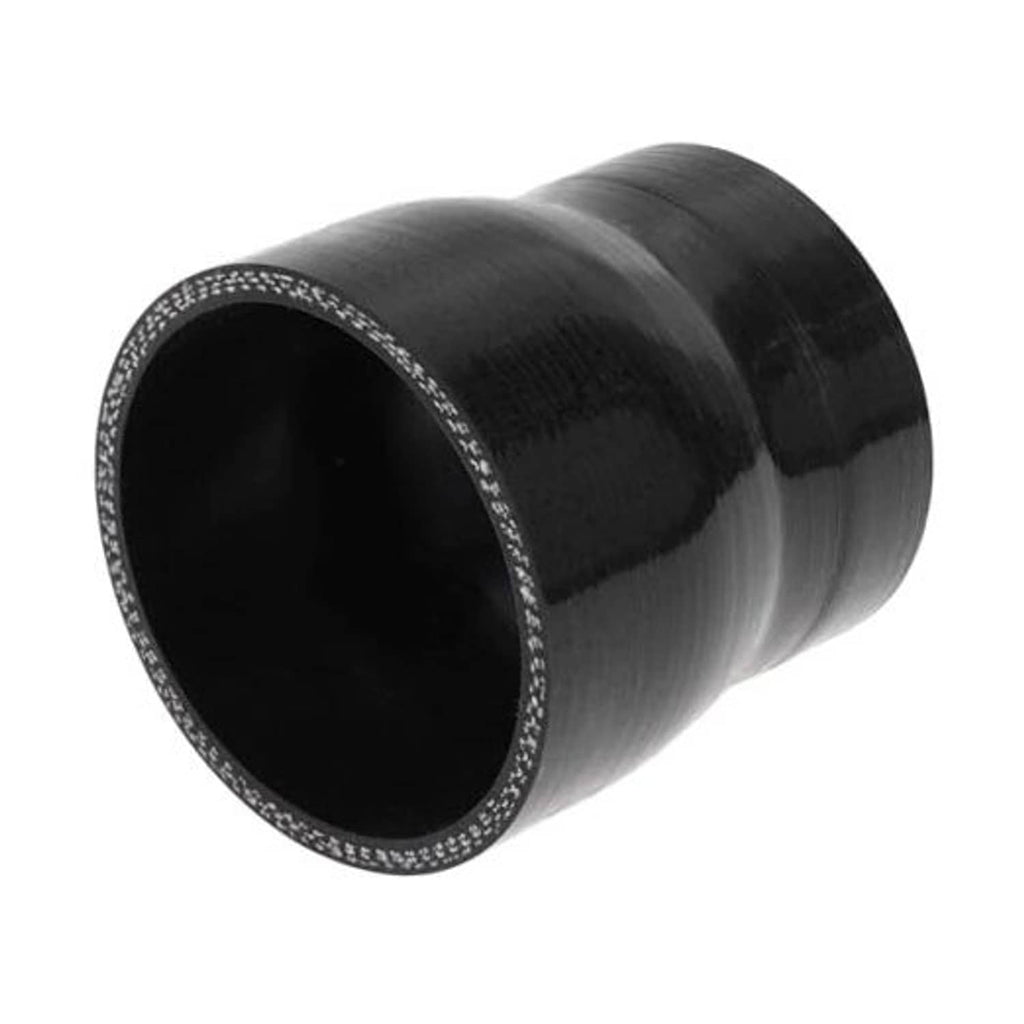 Black silicone straight reducer tubing, 60mm to 70mm, smooth cylindrical coupling