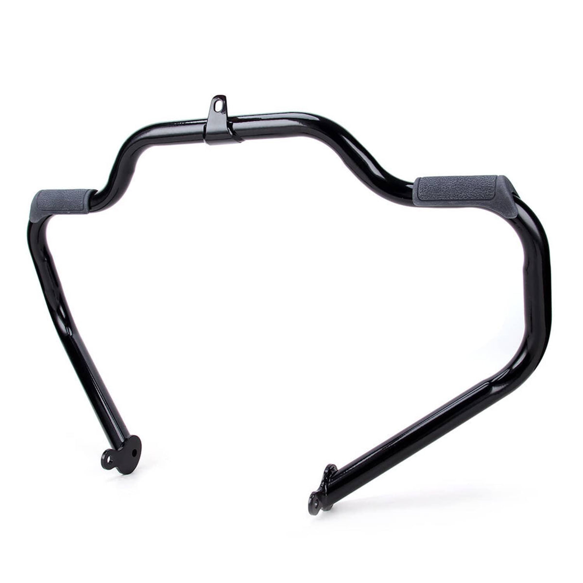 Black engine crash guard bar with gray pads and U-shaped frame mount points