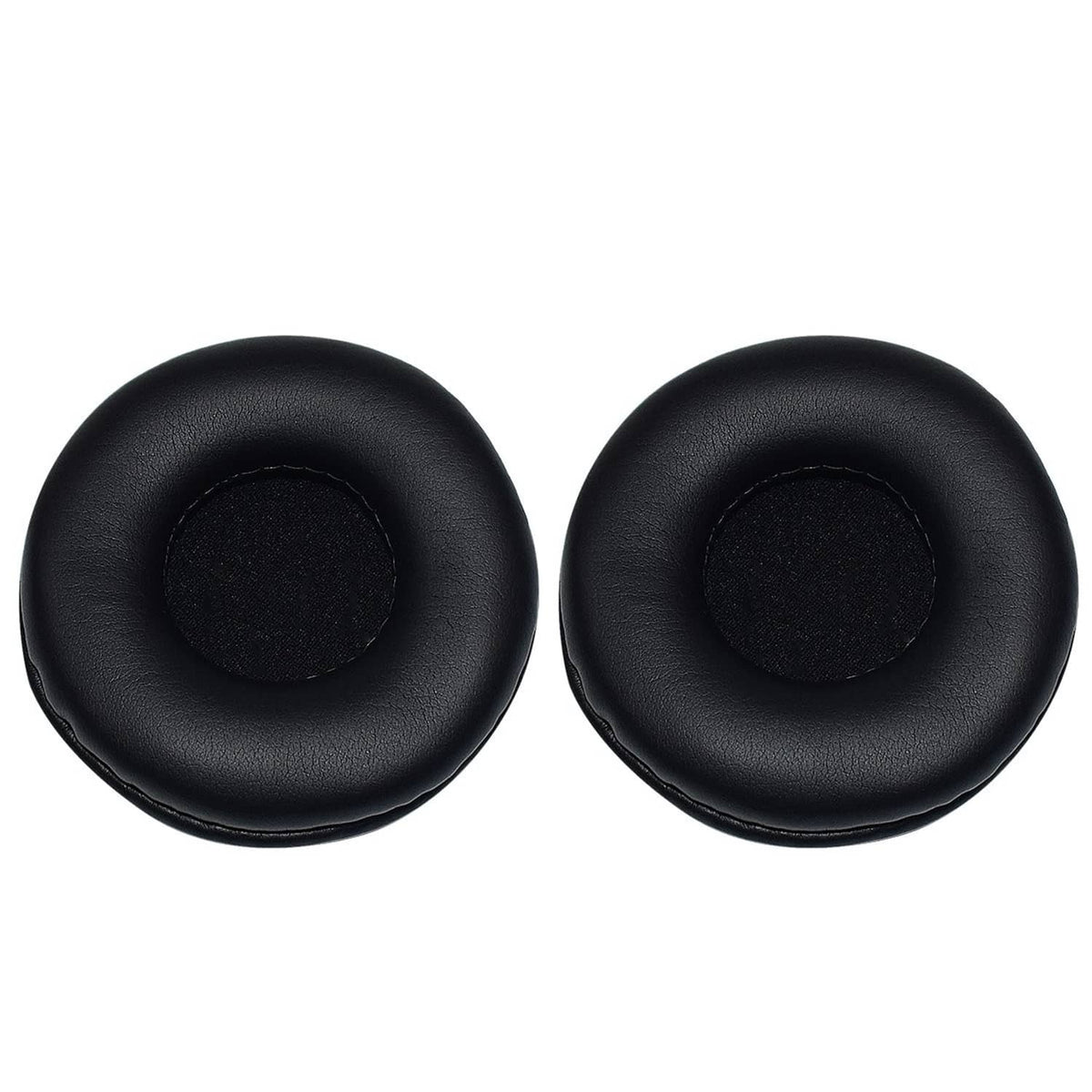 Black ear pad cushion covers, pair of round covers with foam center