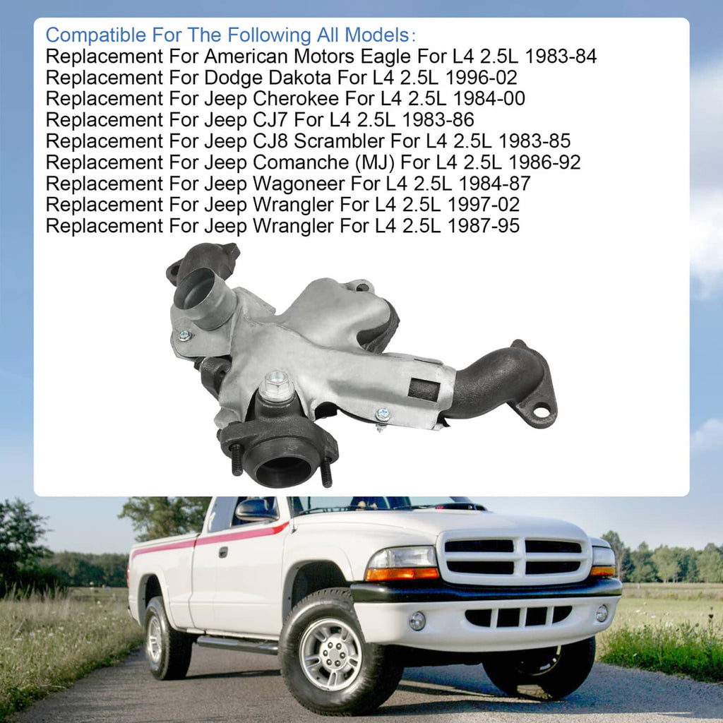 Cast iron exhaust manifold assembly with gasket kit, shown with multiple ports and bolts