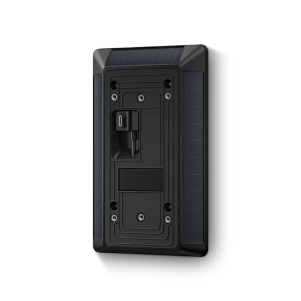 Solar charger panel for Ring battery doorbell, back plate with mounting holes and port