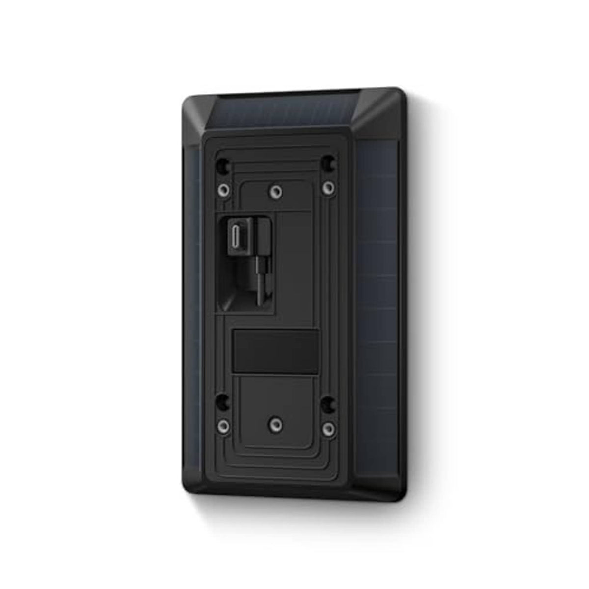 Solar charger panel for Ring battery doorbell, back plate with mounting holes and port