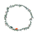 9 ft Christmas garland of realistic vine leaves with red berries and light string