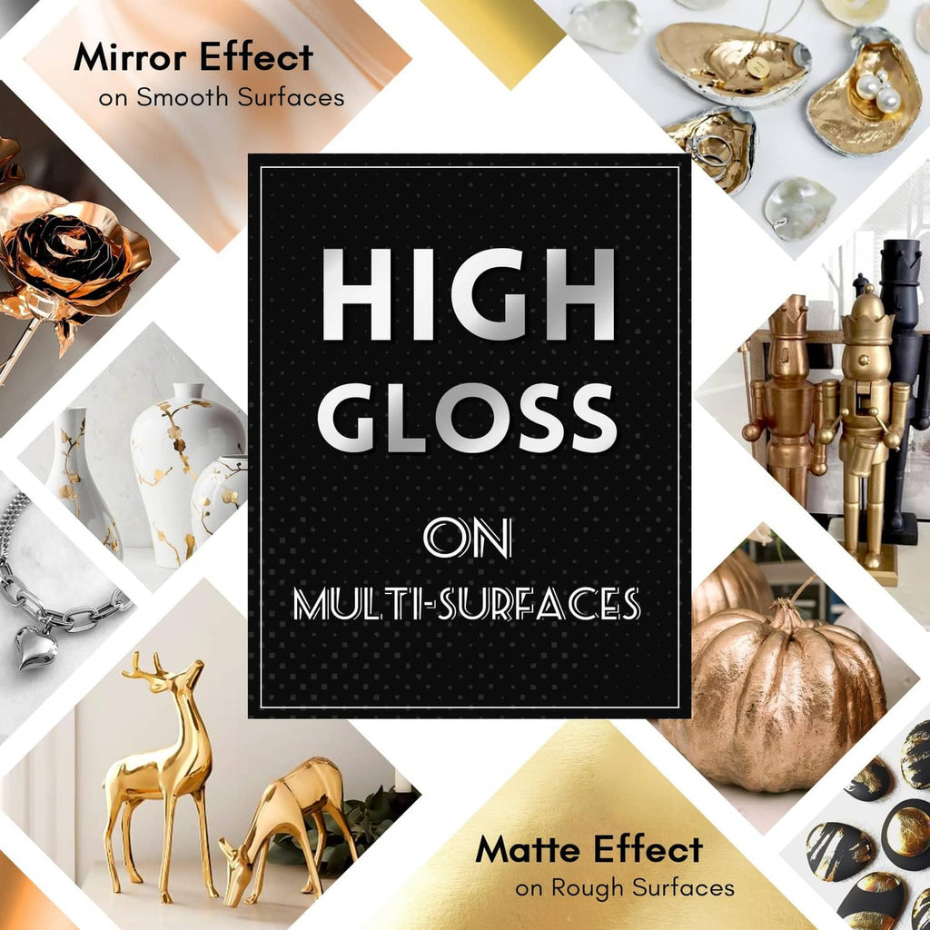 Chrome liquid marker set showing high-gloss mirror effect on smooth surfaces