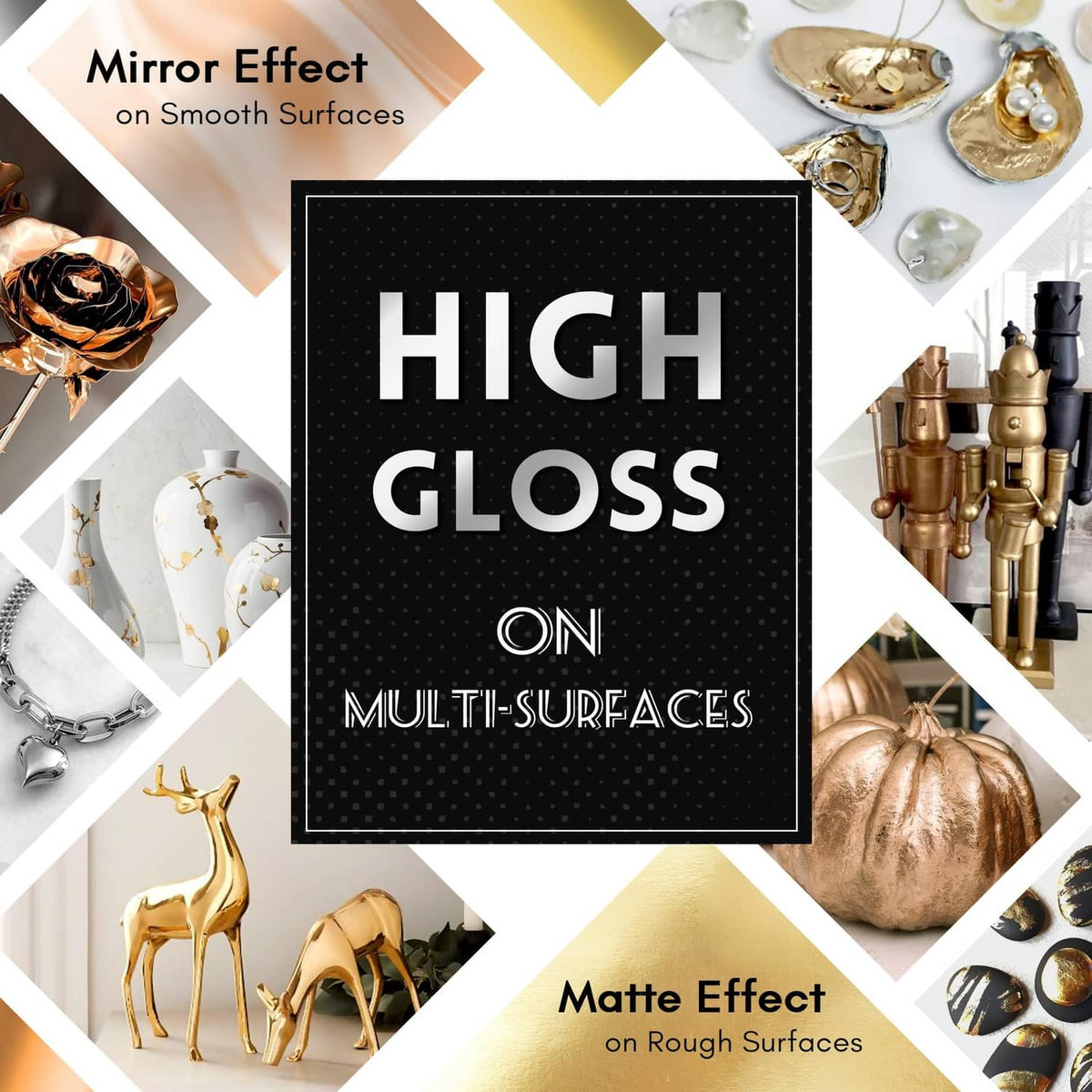 Chrome liquid marker set showing high-gloss mirror effect on smooth surfaces