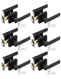 Black keyed-alike entry door lever set, multiple lever handles with keys included