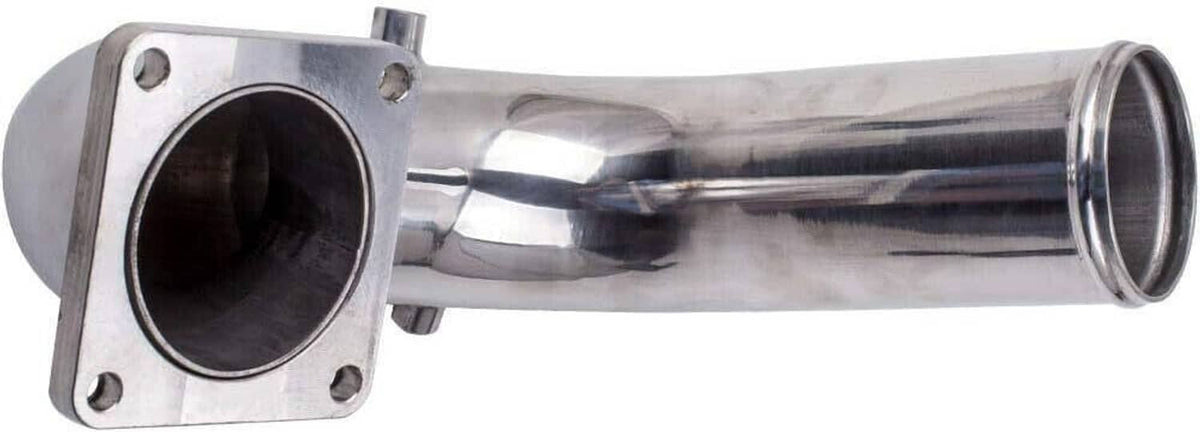 Stainless intake tube with flange opening and straight pipe section
