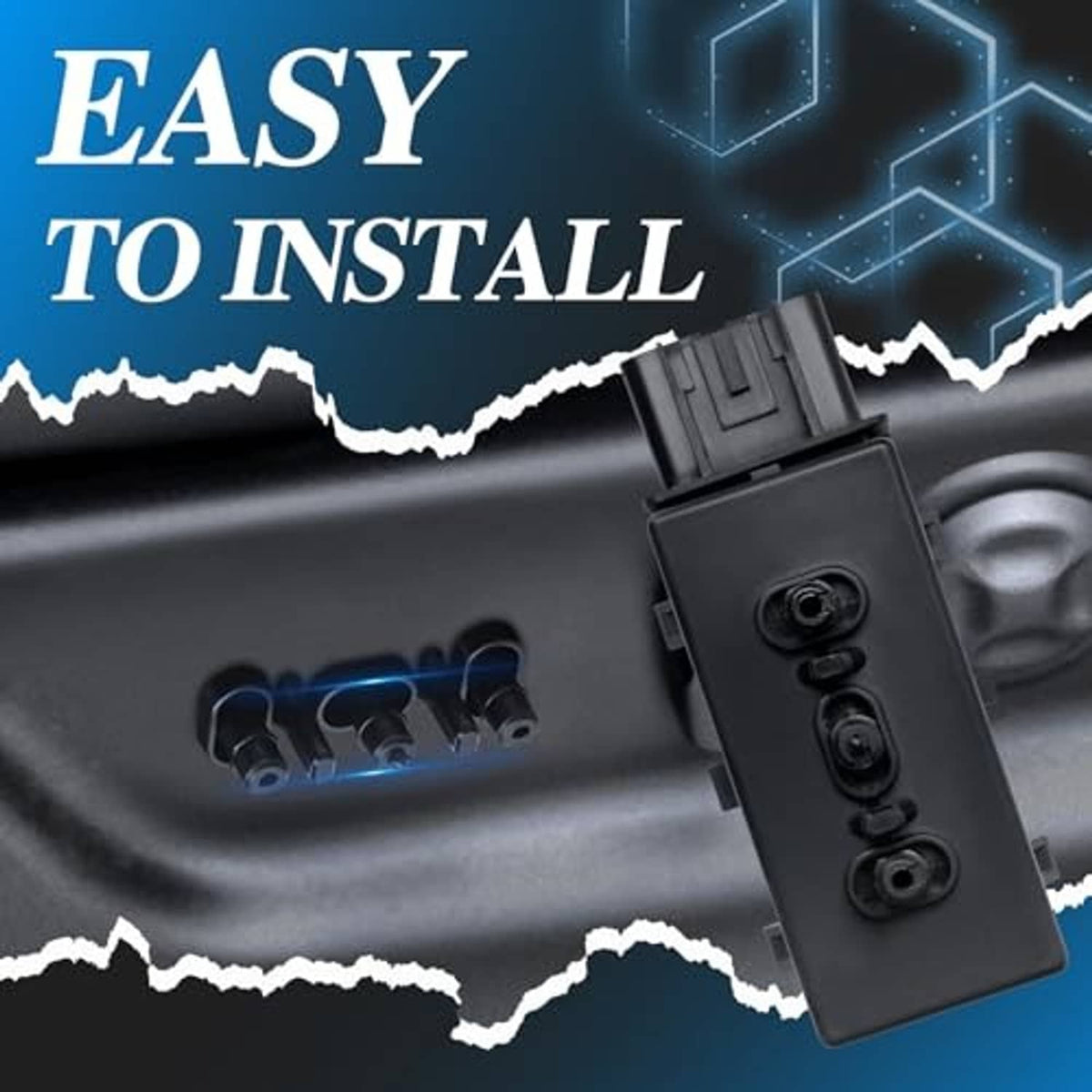 Black power seat switch with multi-post controls and front electrical connector interface