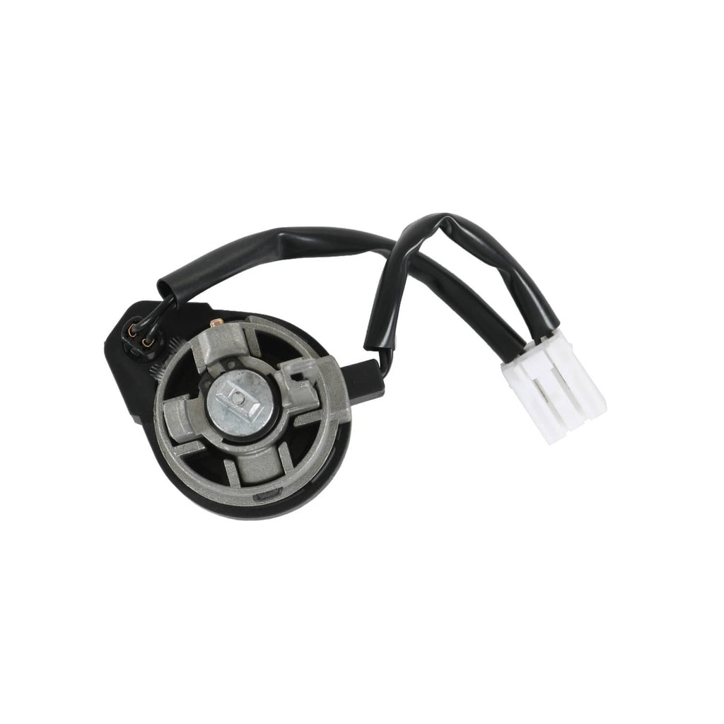 Ignition lock cylinder switch with two-pin wiring and white plastic connector