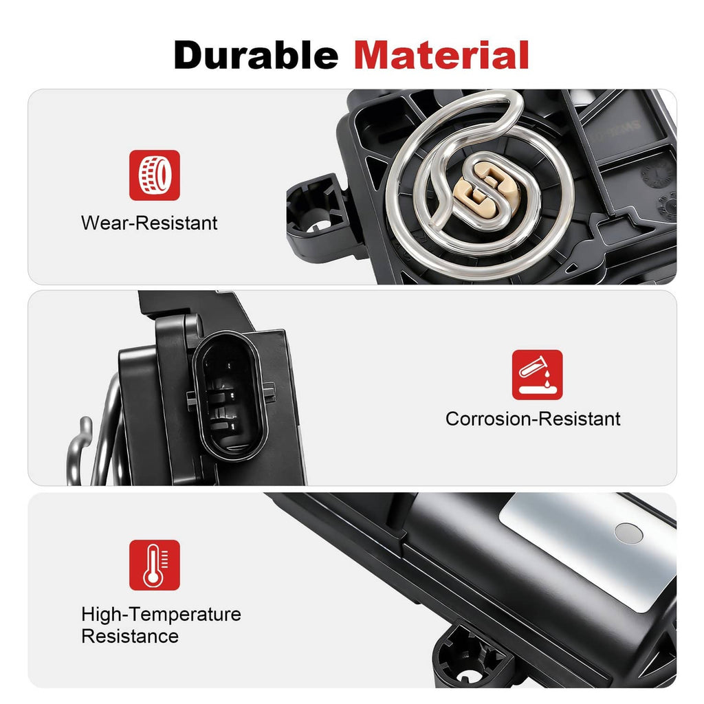 Active exhaust valve actuator showing silver coil ring inside black frame