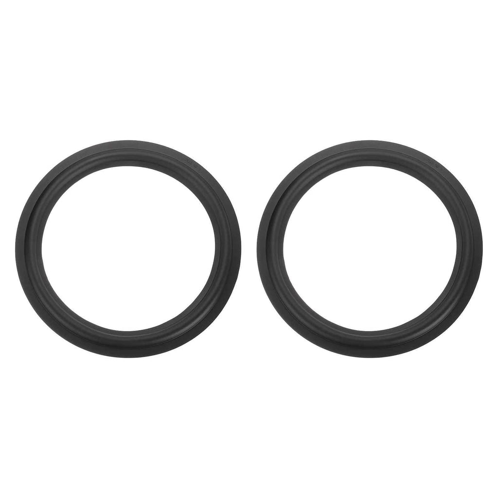 Rubber speaker edge surround rings, two black 12-inch round loops