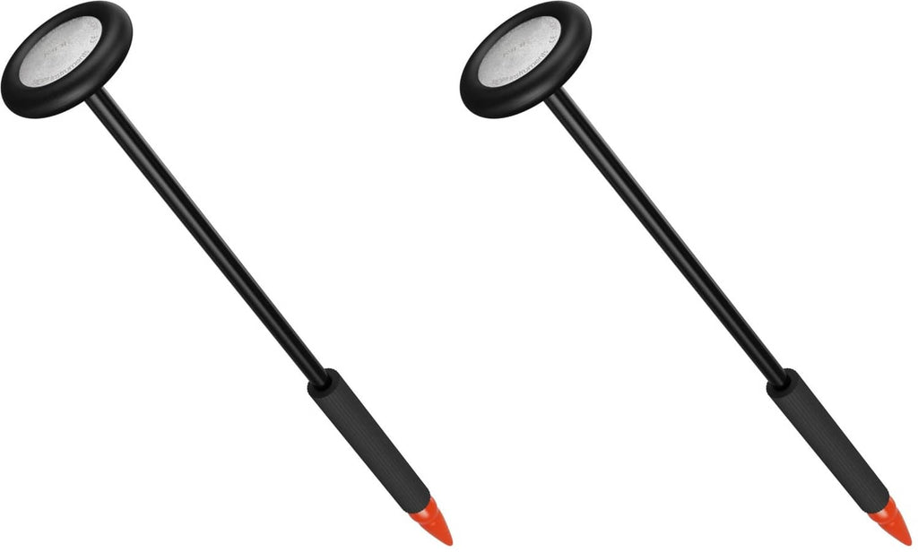 Black reflex hammer set with orange tips, two-piece angled view