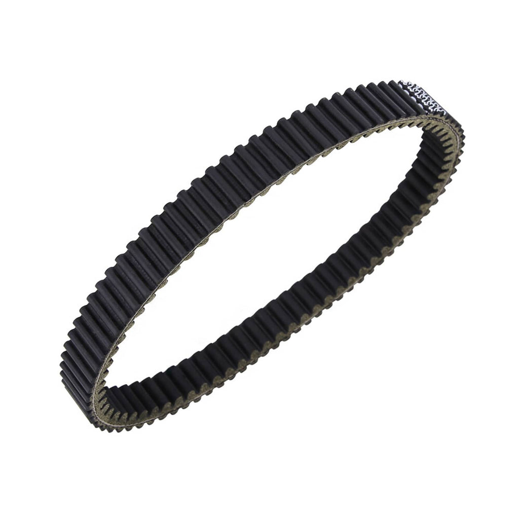 ATV drive belt, black ribbed belt laid flat with toothed side edges