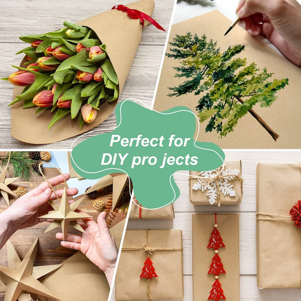 Kraft paper wrapping used for flower bouquet and DIY decorations
