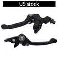 Black folding clutch and brake lever handle kit with mounting clamps