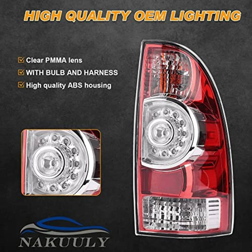 Single red rear tail light lamp assembly with clear lens and chrome housing, close-up