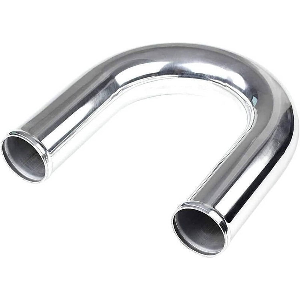 Polished aluminum intercooler U-bend pipe with two open ends