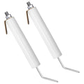 Oil burner electrode set with white ceramic cylinders and U-shaped tips