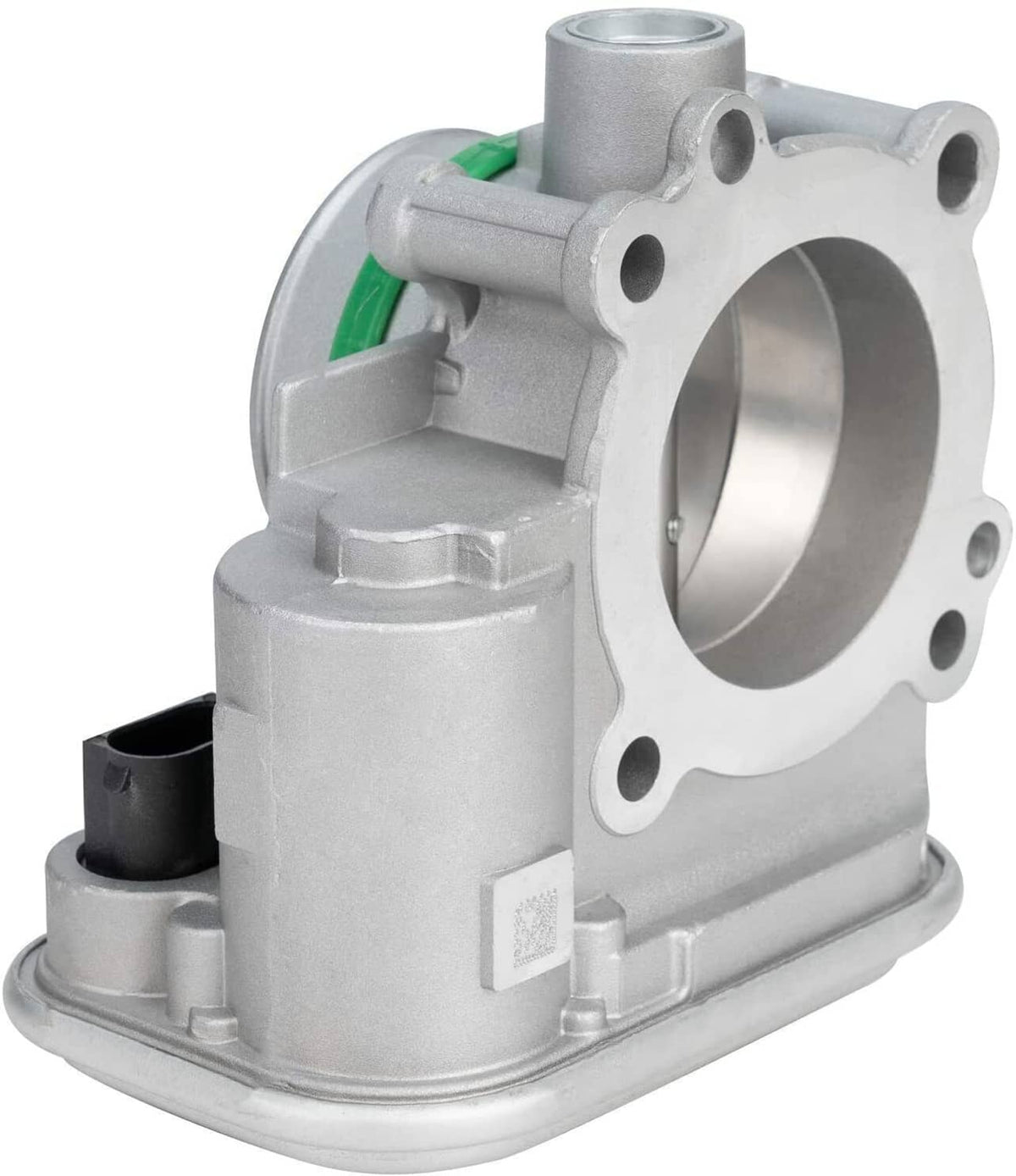Throttle body with side inlet housing and flange mounting bolt holes