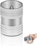 Inner/outer reaming tool with ridged metal cylinder, held in hand.
