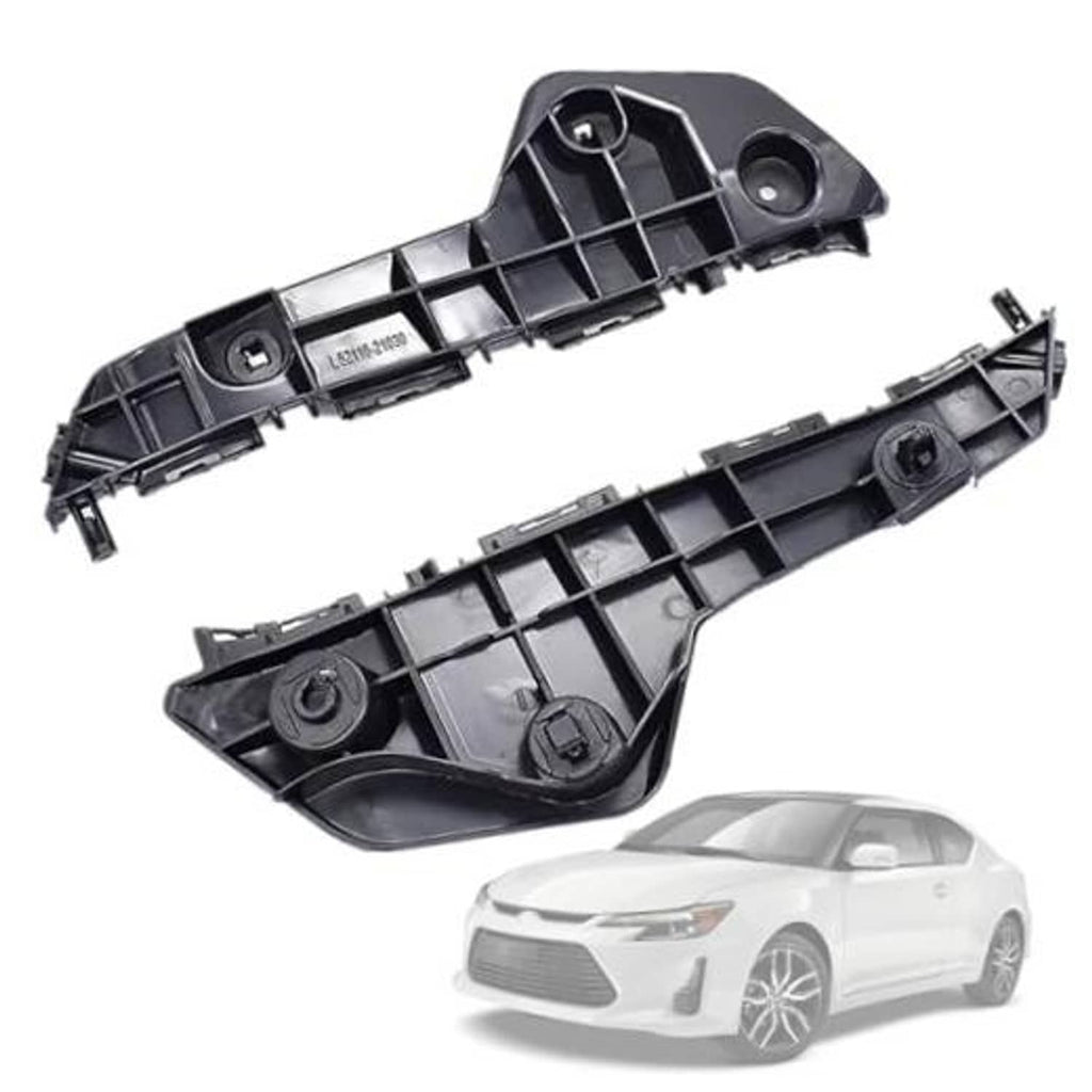 Front bumper side brackets set with black plastic mounting rails and bolt holes