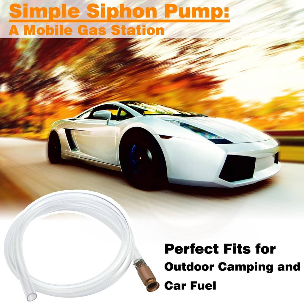 Siphon pump kit with clear PVC hose and copper valve for fuel transfer